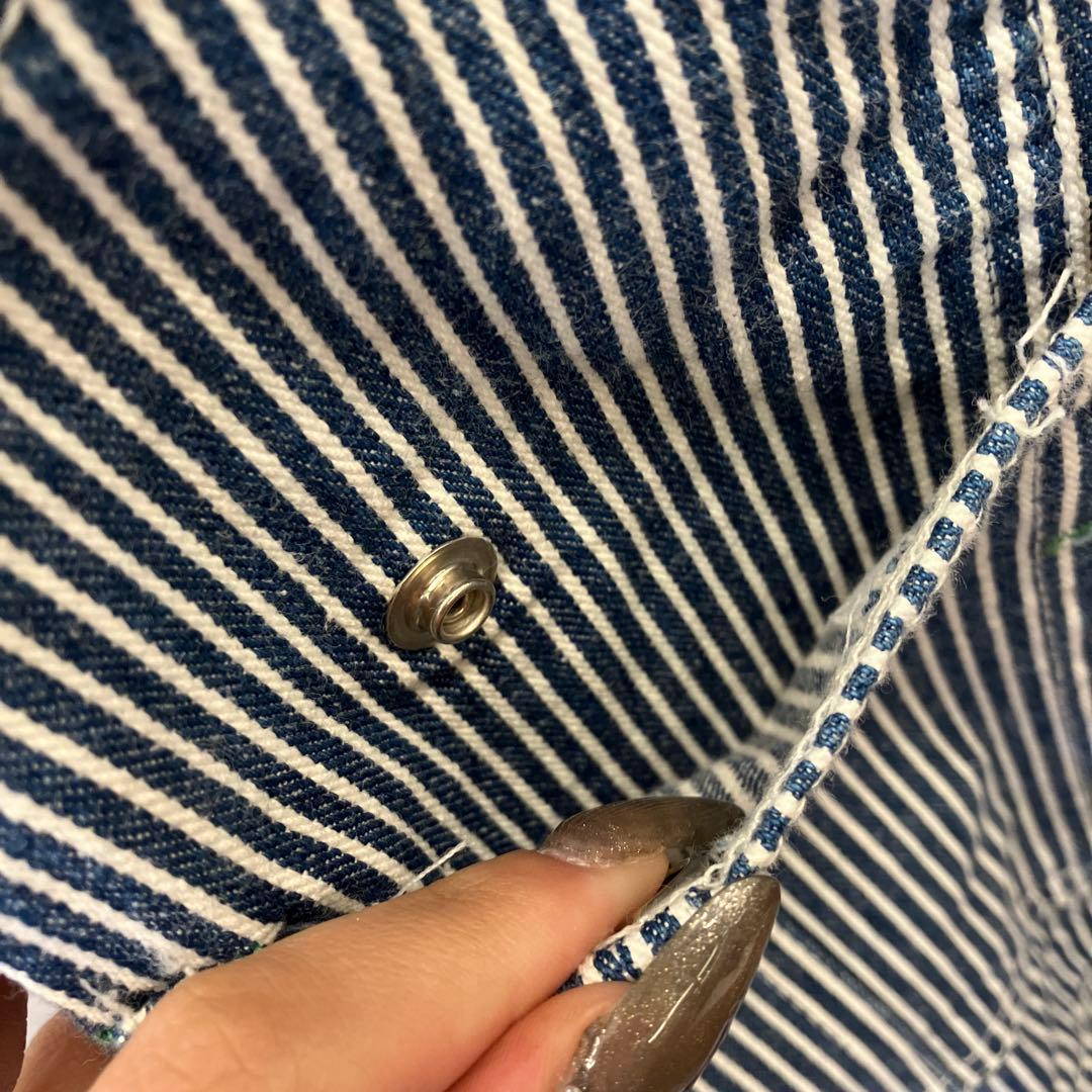 9.8 オシュコシュ USA製 ヒッコリー オーバーオール つなぎ ワークウェア