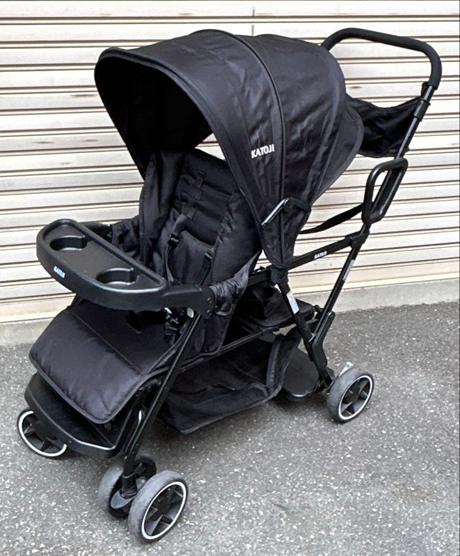 カトージ 二人乗りベビーカー 二人でゴー（ブラック）