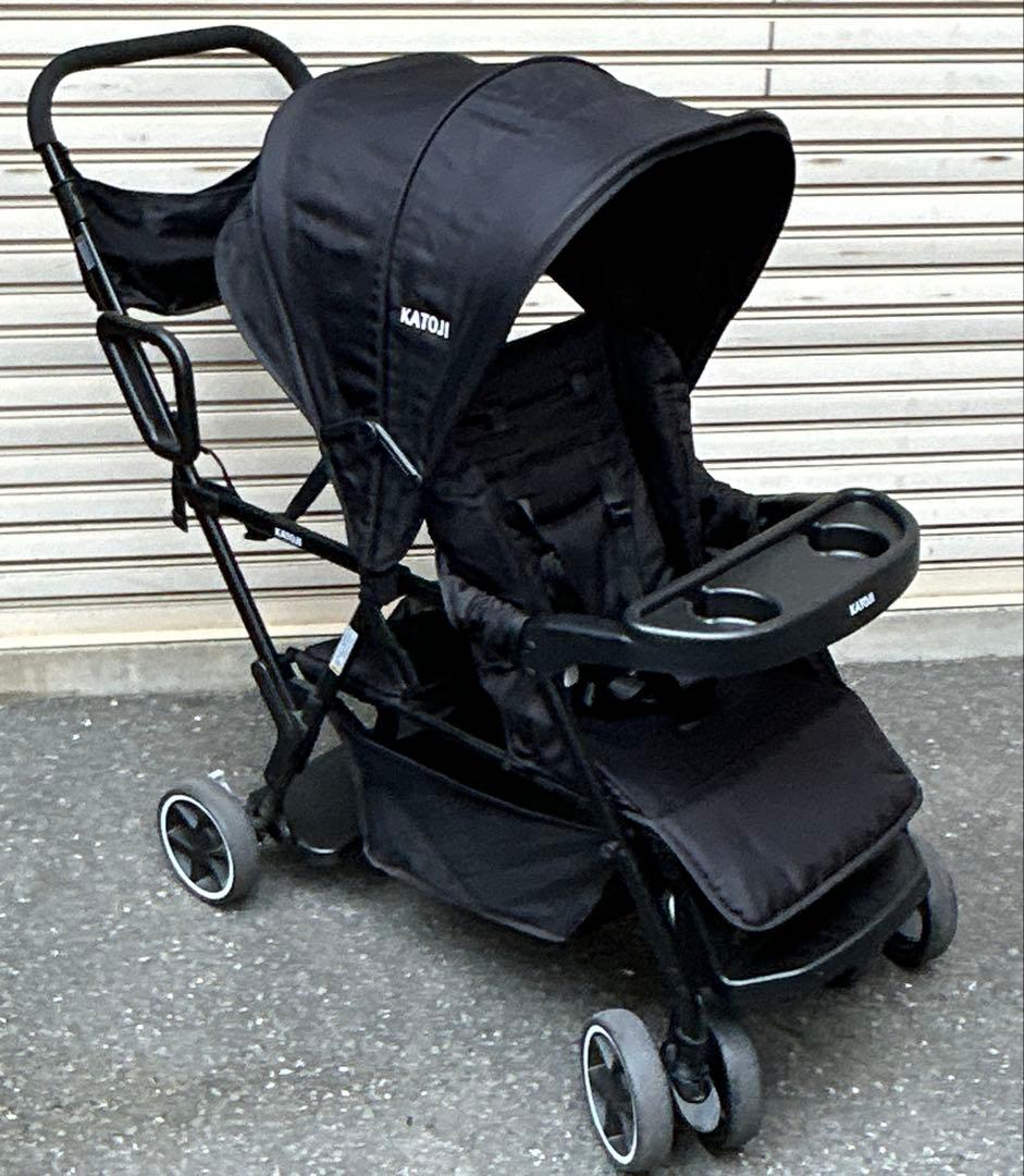 カトージ 二人乗りベビーカー 二人でゴー（ブラック）