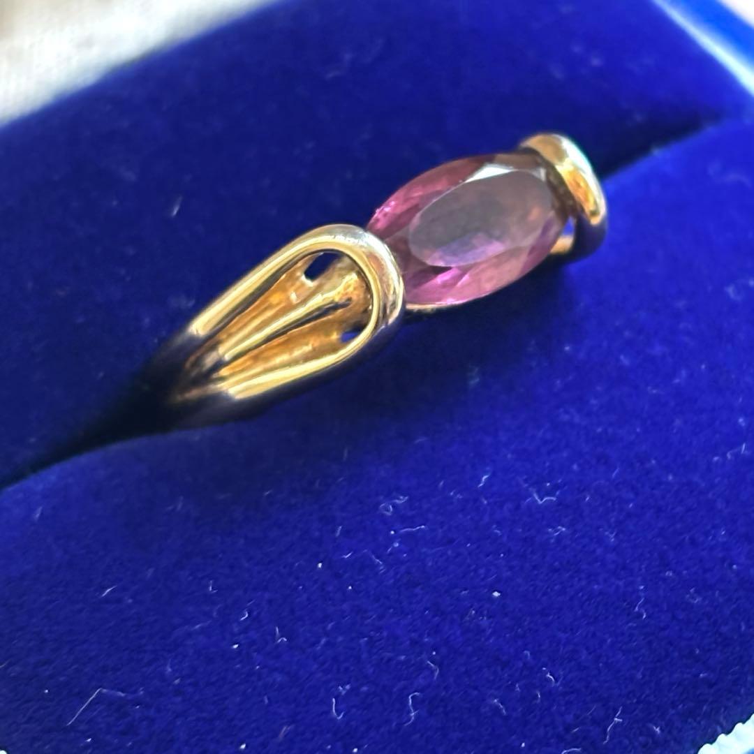 S*e様 12 ワイン系？　ゴールド　リング　指輪　レディース　遺品整理　金　ヴ