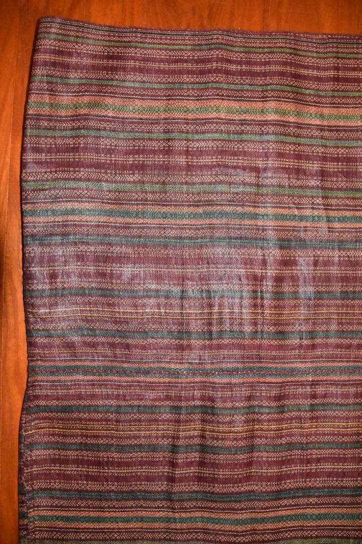バゴボ族　アバカ（布芭蕉）製　模様綾織　筒状スカート　20世紀中頃