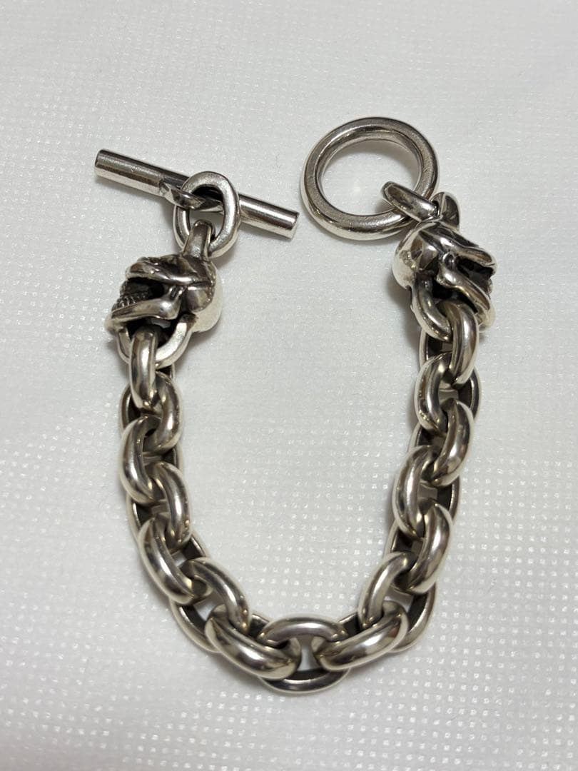 STOP LIGHT 2スカルブレスレット 高山隆 シルバー925 122g