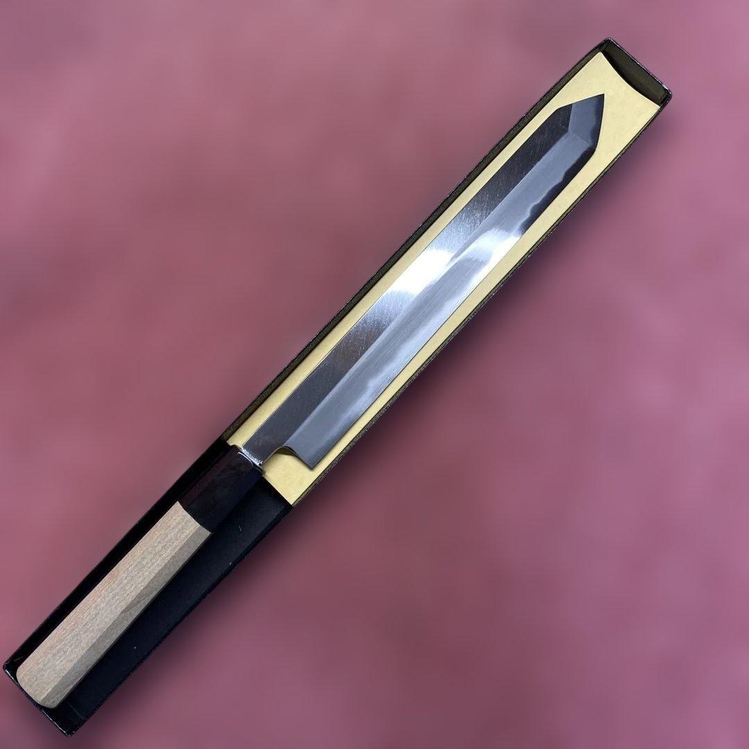 白ニ鋼　カツオ包丁 240㎜ 8寸 両刃