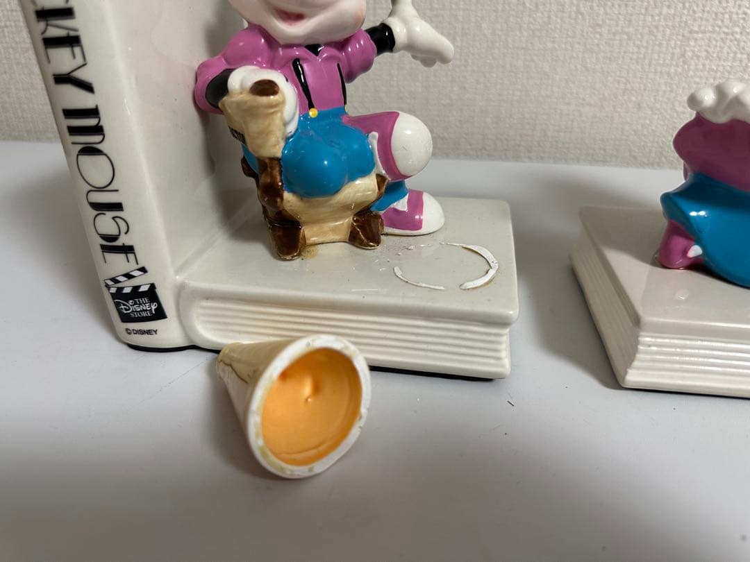 ミッキー、ミニー　ブックエンド　陶器置き物