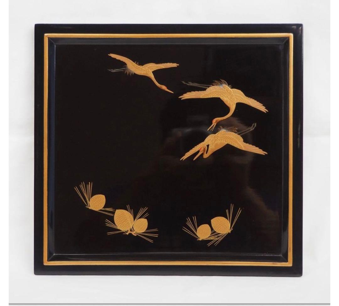 送料無料　旧家蔵出時代輪島塗 本金使用 金蒔絵根５重箱　変え蓋月付　大美品　共箱