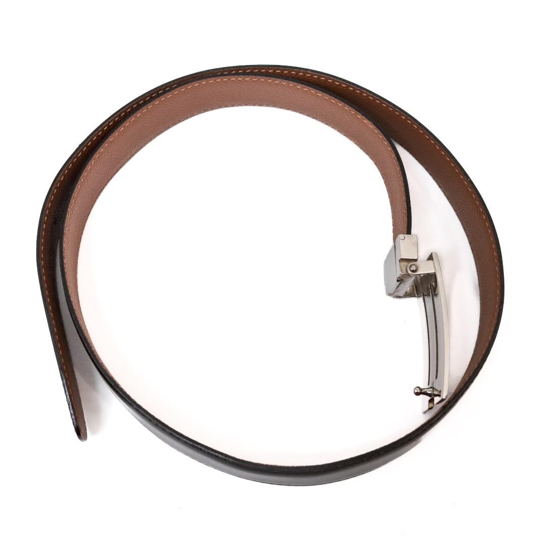 BVLGARI ロゴバックル レザーベルト 82cm±5／幅3cm n43