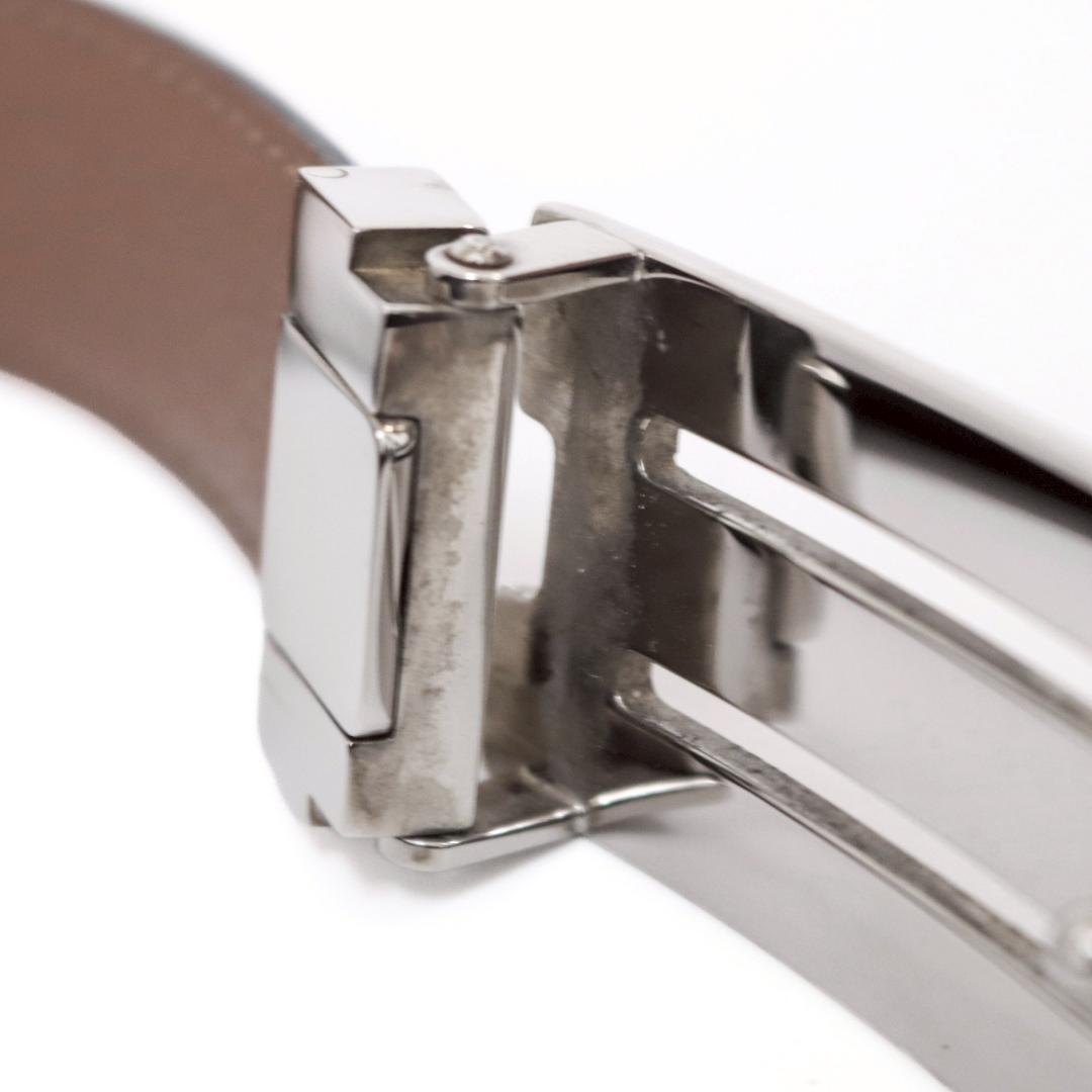 BVLGARI ロゴバックル レザーベルト 82cm±5／幅3cm n43