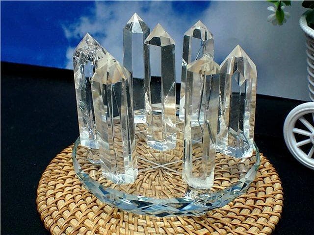 AAA級★天然レインボー水晶六角柱七星陣B87B7/250B17D