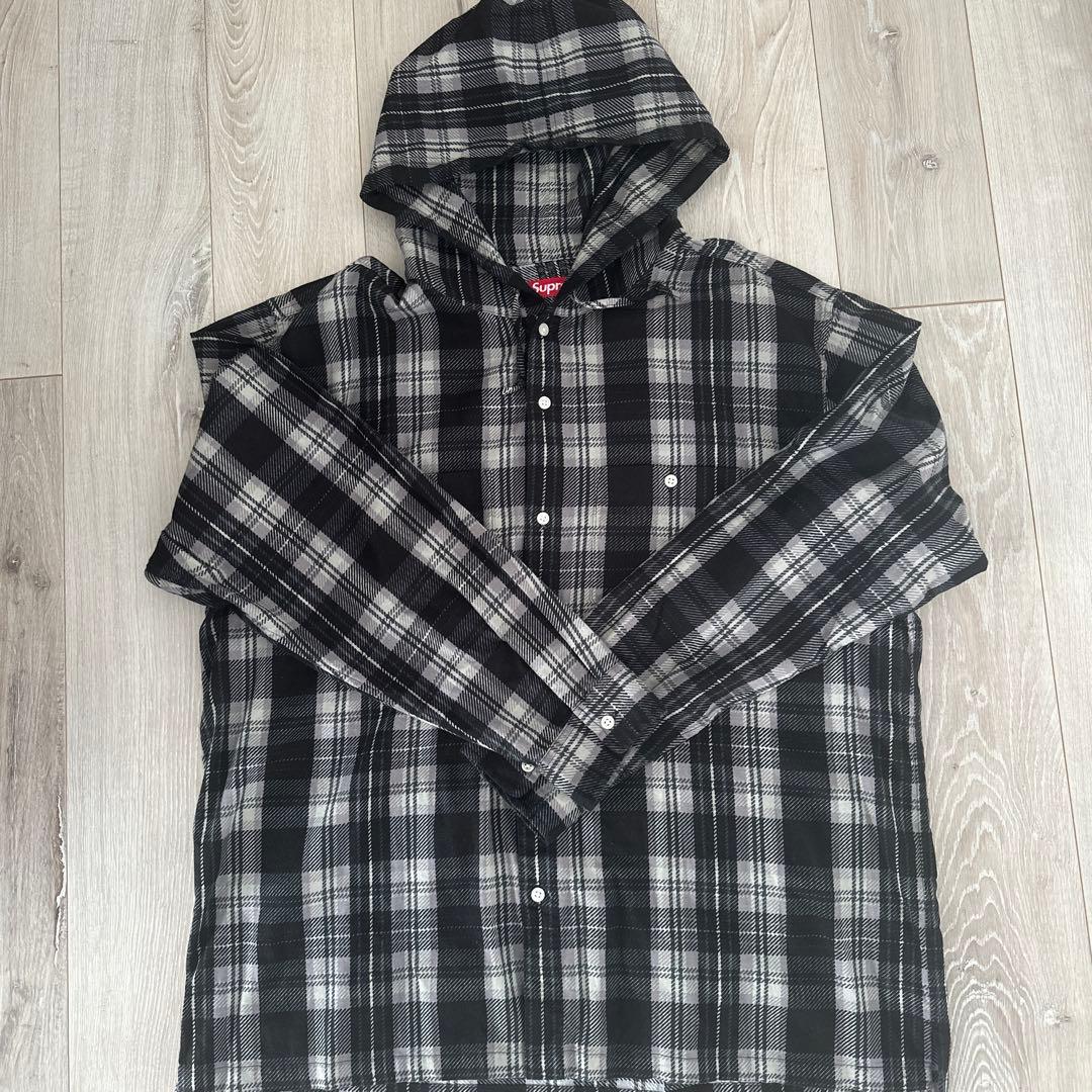 トップス supreme printed hooded flanne shirt