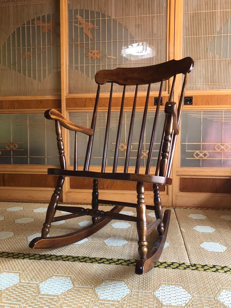 ビンテージ ロッキングチェア 飛騨家具 アンティーク カリモク キツツキ