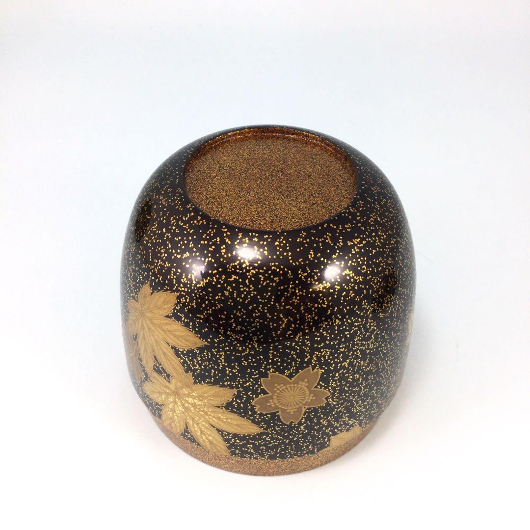 二代西村松逸　雲錦蒔絵棗　金沢の蒔絵師の薄茶器　茶道具