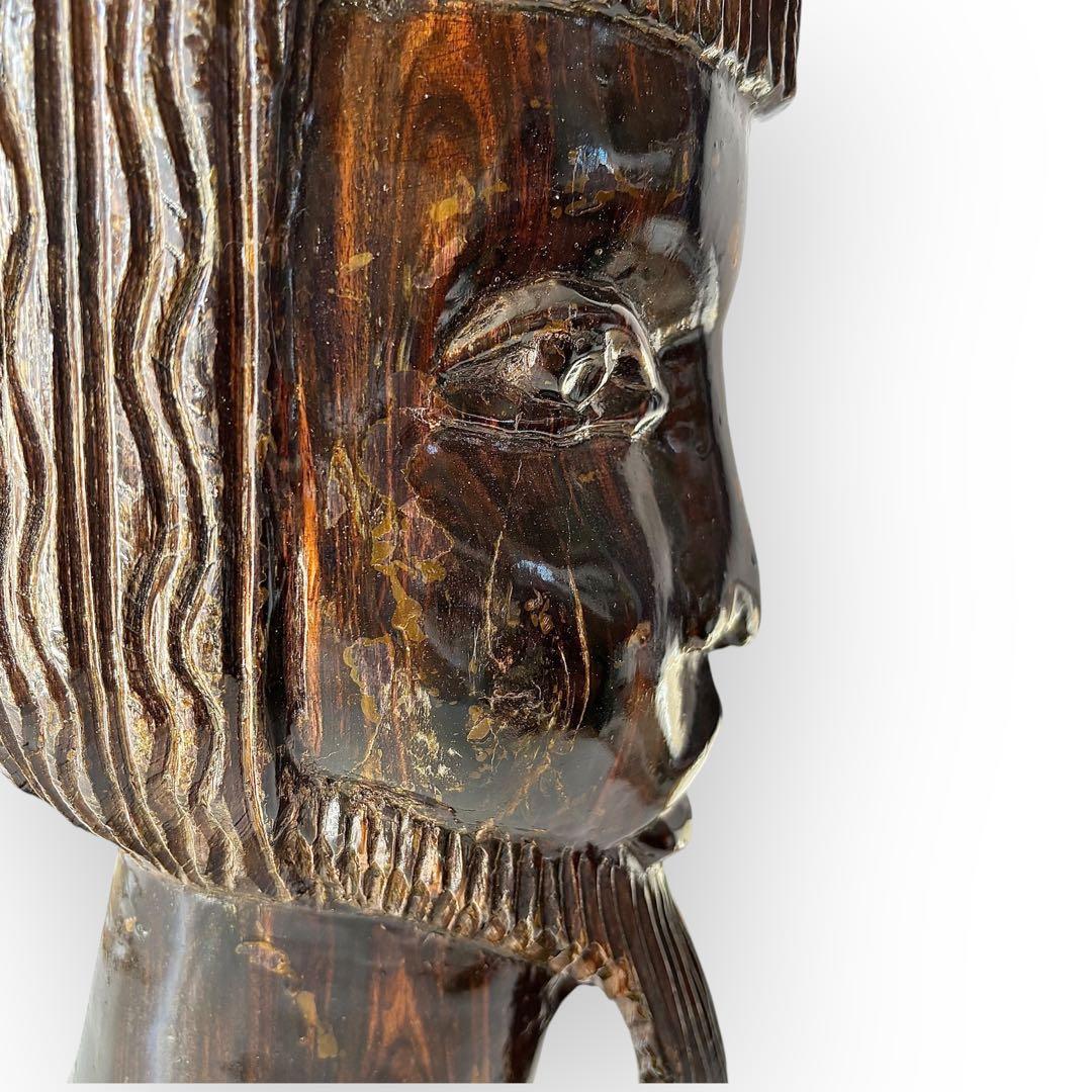 【民藝アート】アジアン木彫 人物像3体セット｜儀礼像・プリミティブオブジェ