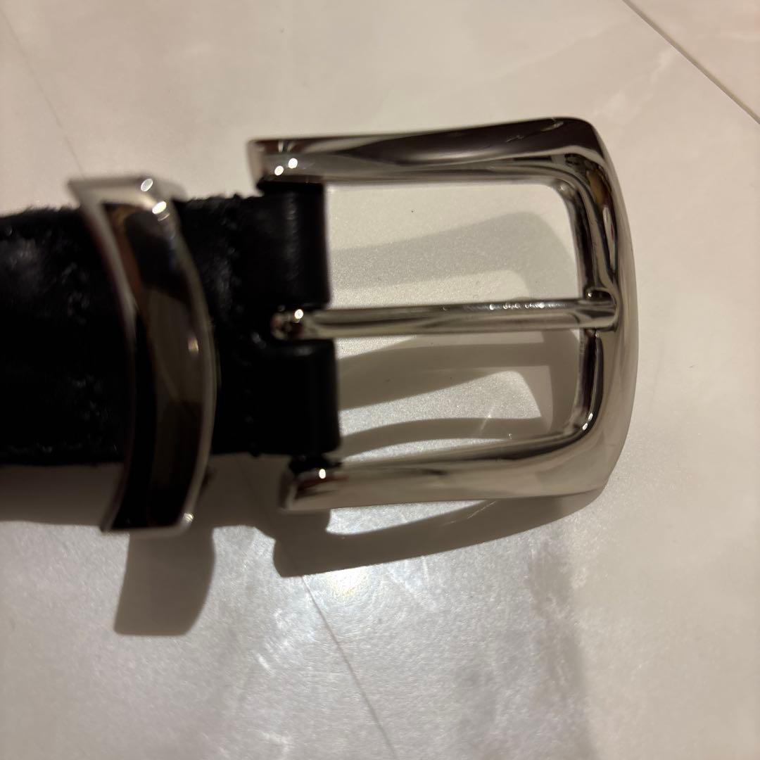 MBハイエンドレザーメッシュベルト　ブラック×シルバー　Sサイズ