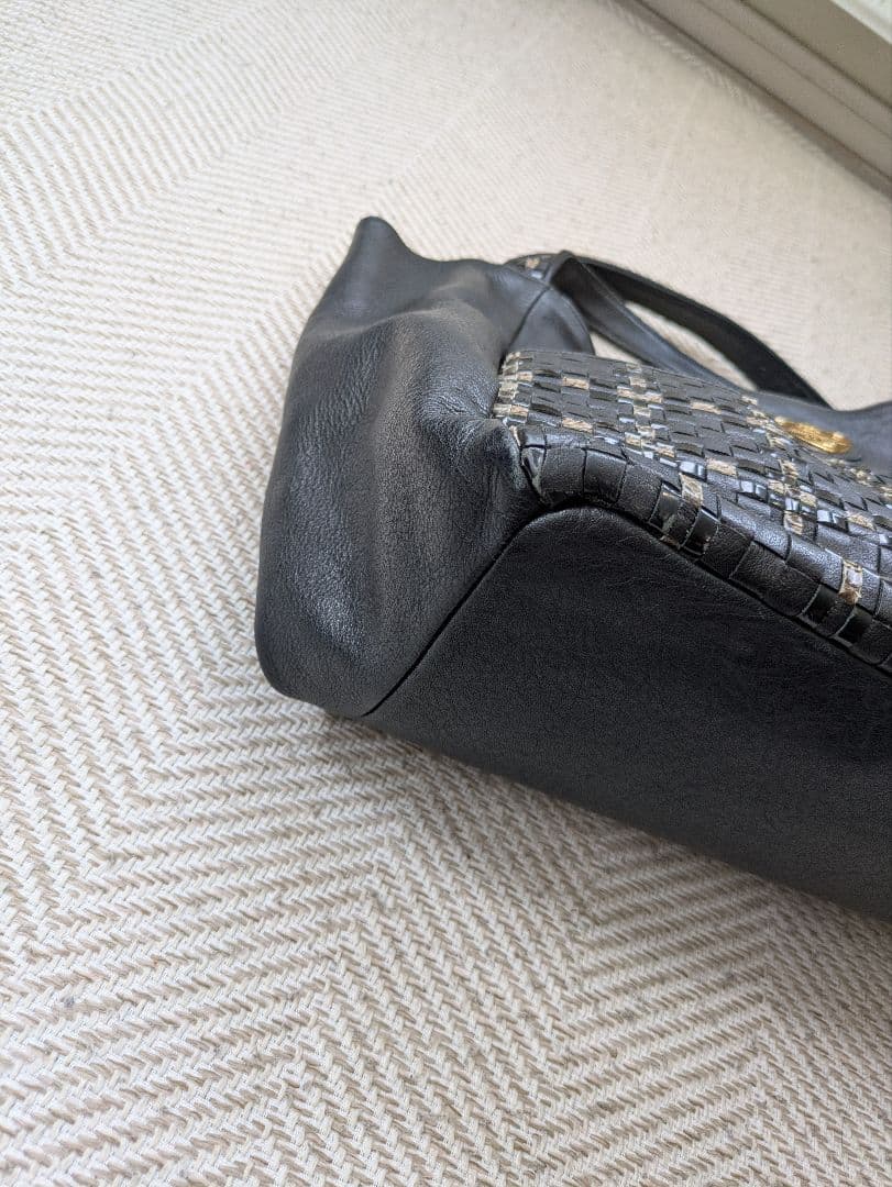 美品 アタオ　トートバッグ　ルーク　セシル　編みこみ　レザー　パイソン