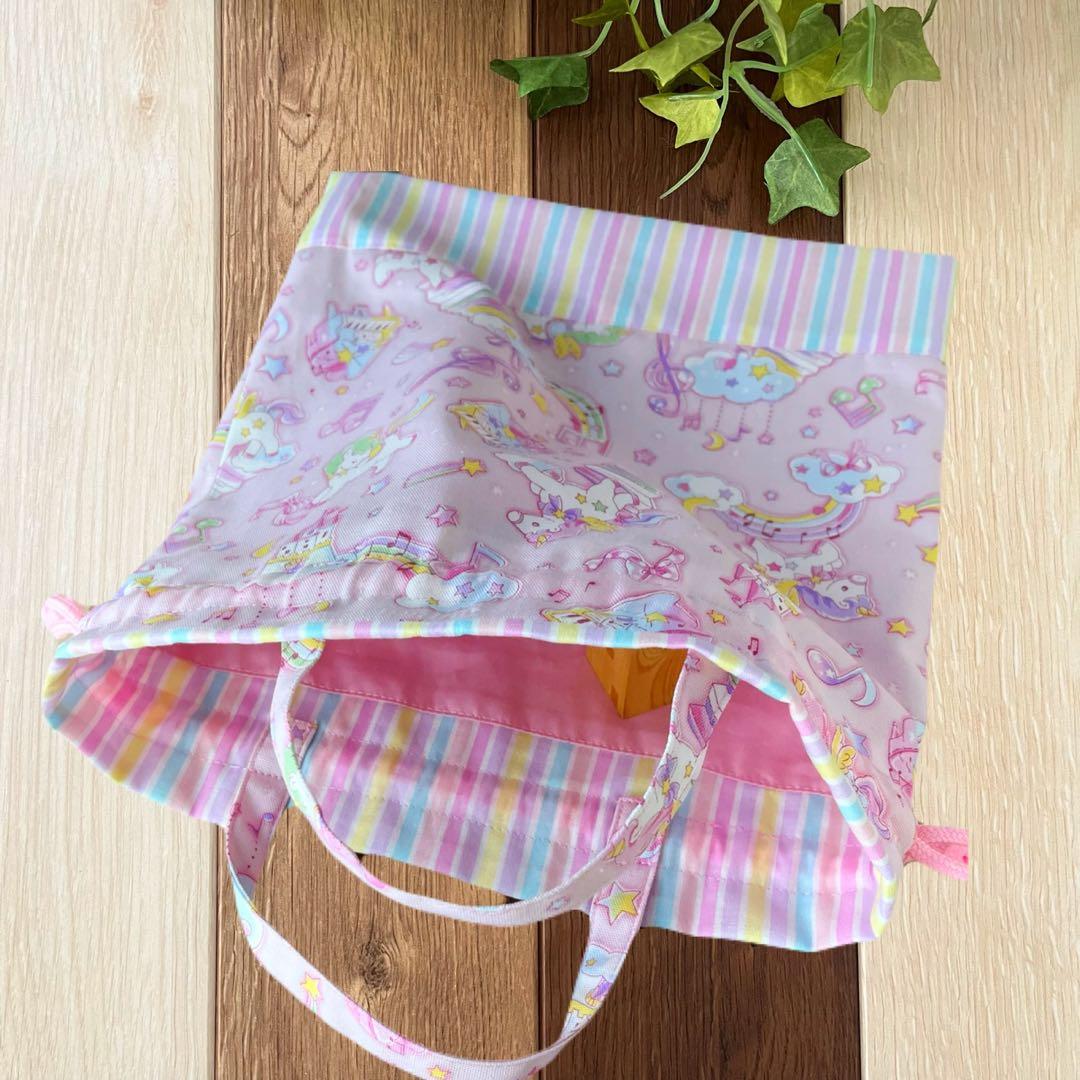 Shiro様バッグ・体操着袋、上履入×2 2セット ユニコーン ピンク パープル