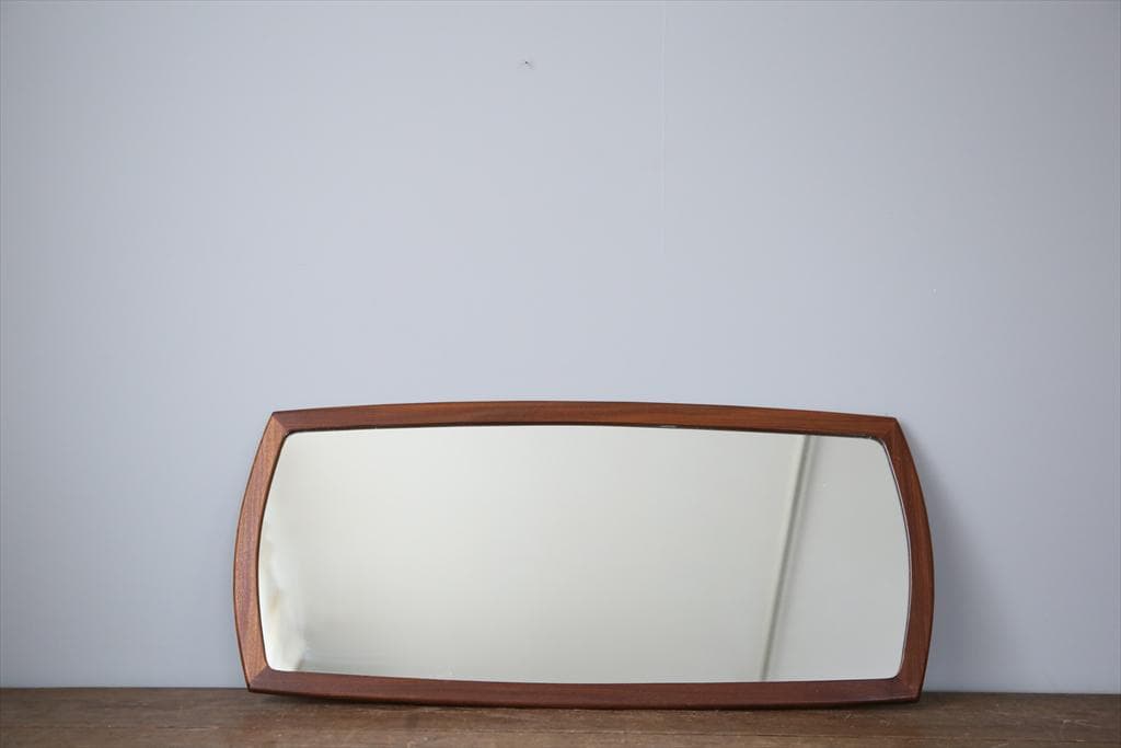 英国アンティークチーク古木ウォールミラー/木製壁掛け鏡/立鏡/姿見(91-197