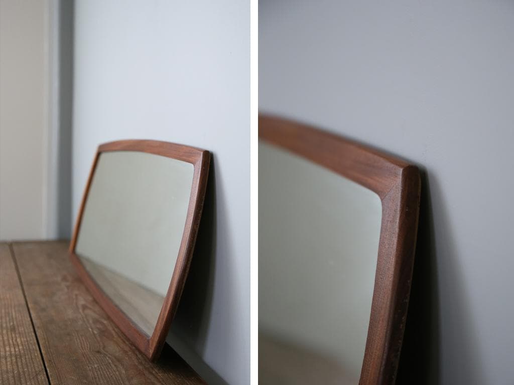 英国アンティークチーク古木ウォールミラー/木製壁掛け鏡/立鏡/姿見(91-197