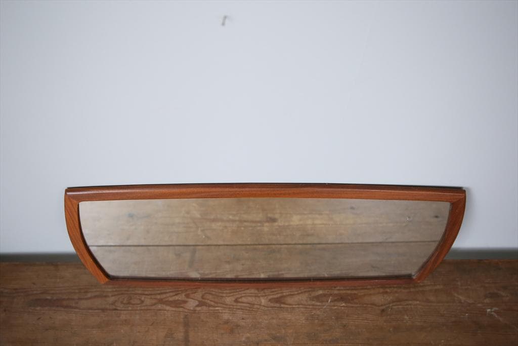 英国アンティークチーク古木ウォールミラー/木製壁掛け鏡/立鏡/姿見(91-197