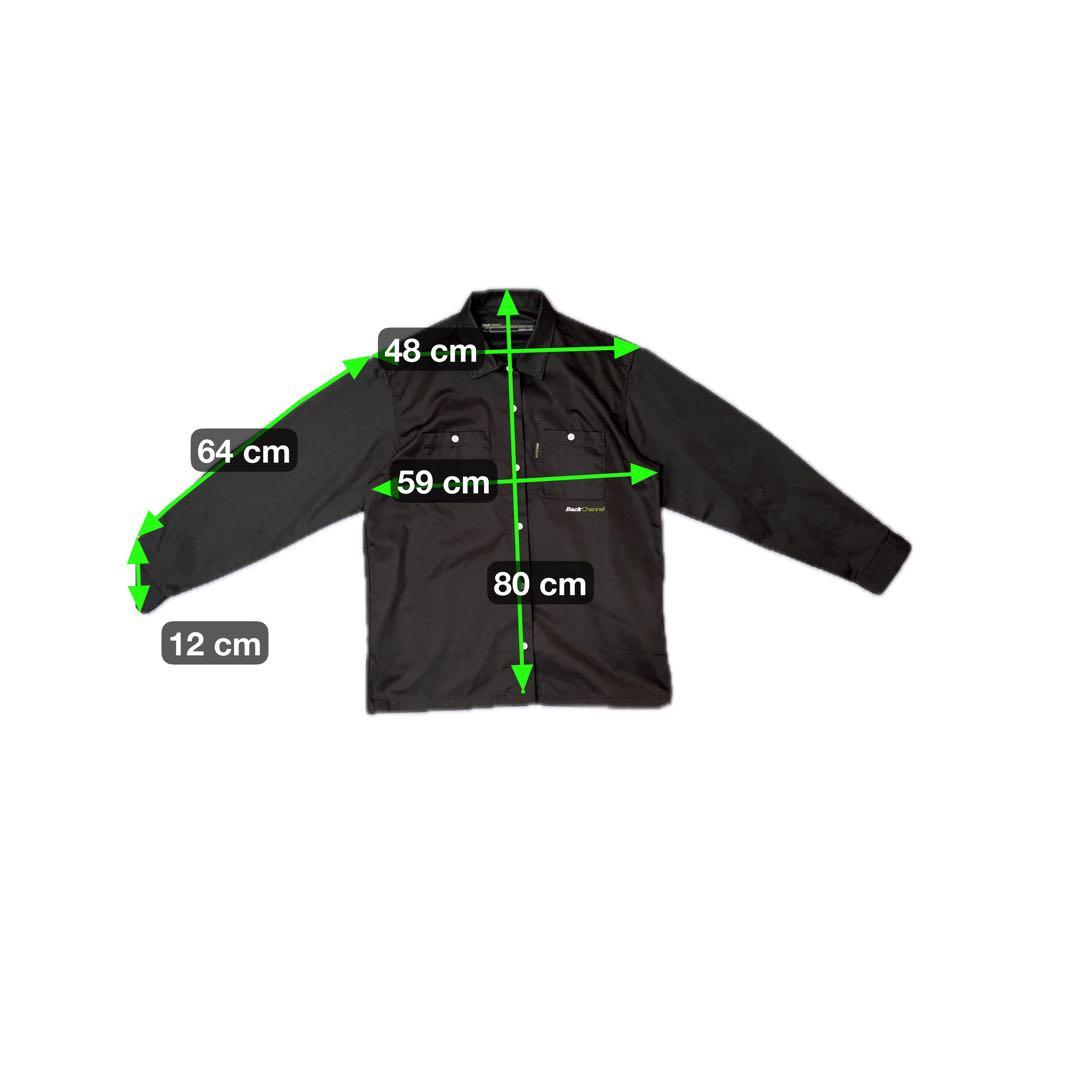 Bunzou！希少▲バックチャンネル ワークシャツ 黒 ライオン 背面プリ