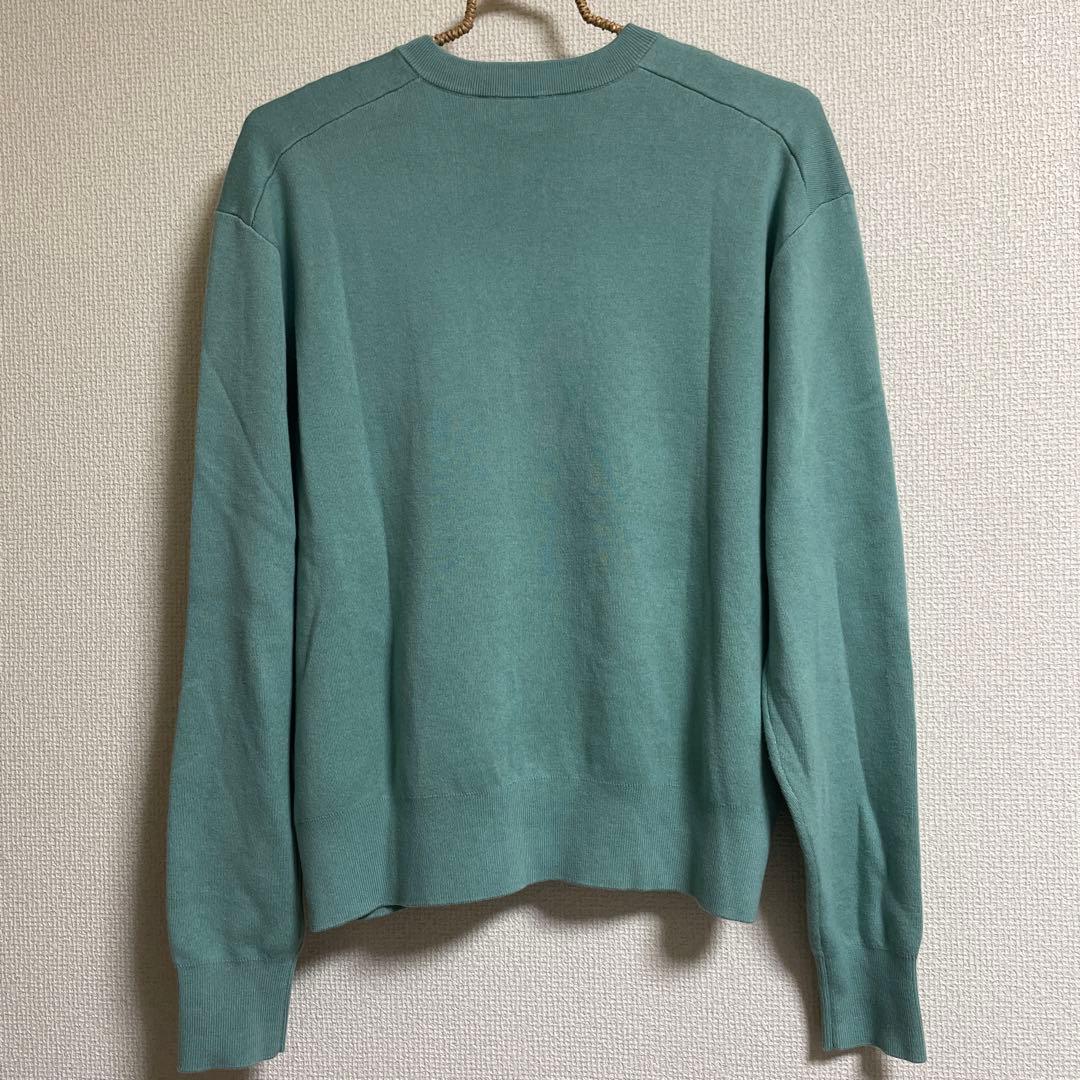 CABaN コットンカシミヤ ポケットクルーネックカーディガン グリーン M