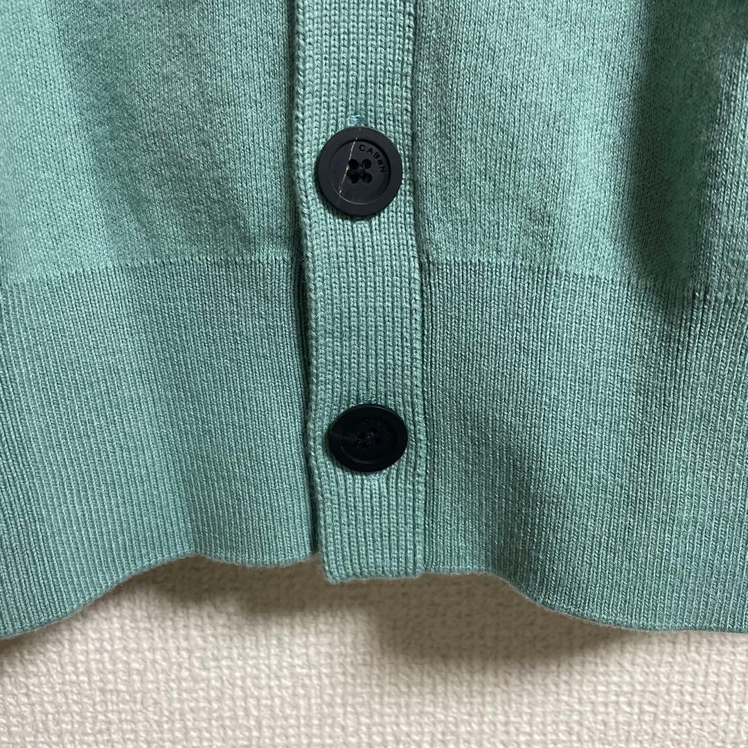 CABaN コットンカシミヤ ポケットクルーネックカーディガン グリーン M