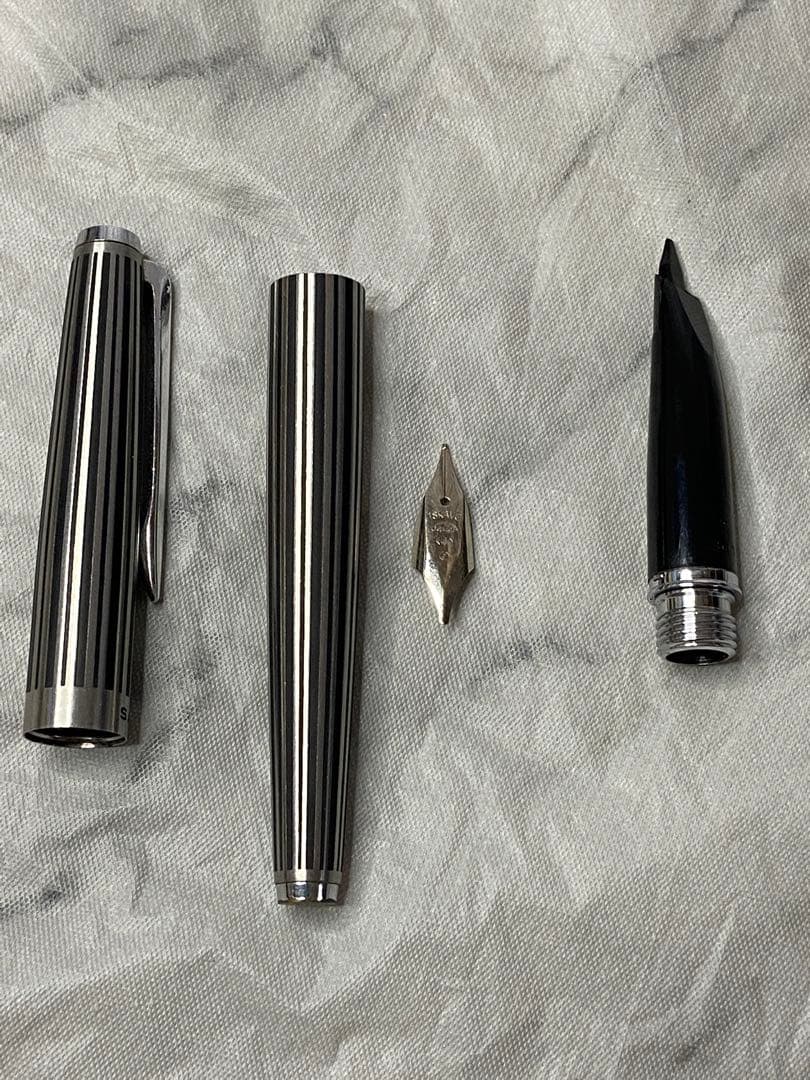 セイラー sailor シルバー ストライプ 万年筆 18K WGペン先