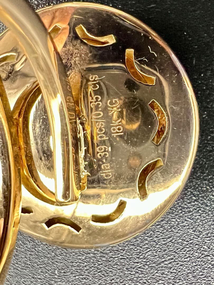 K18 エナメルとダイヤモンド リング