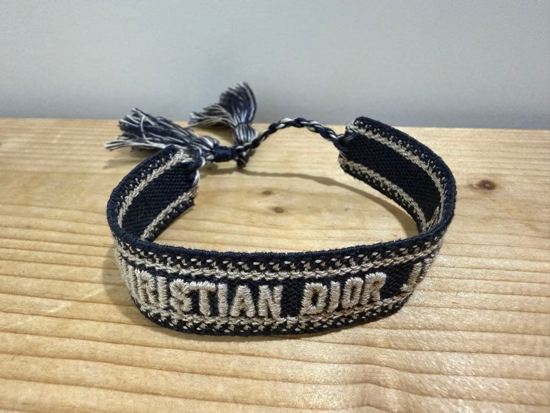 ディオール　ブレスレットミサンガ　ネイビー