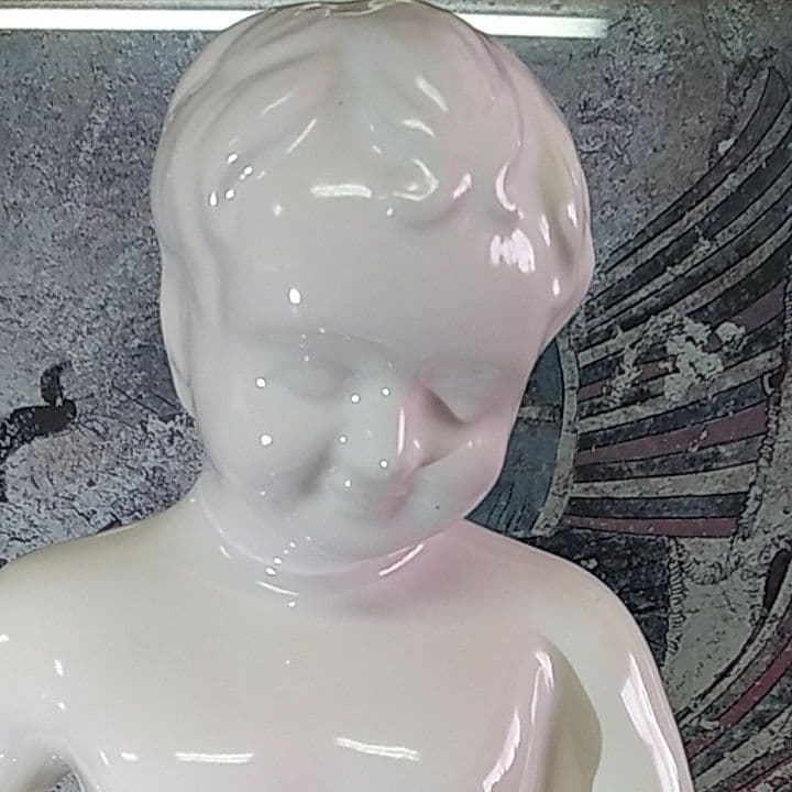 小便小僧　陶器製　置物　インテリア　オブジェ　高さ45㎝　洋風庭園