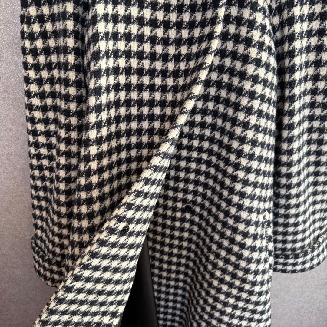 ヴィンテージ 千鳥格子カシゴラ混ウールコート ミンクファー Carat 希少