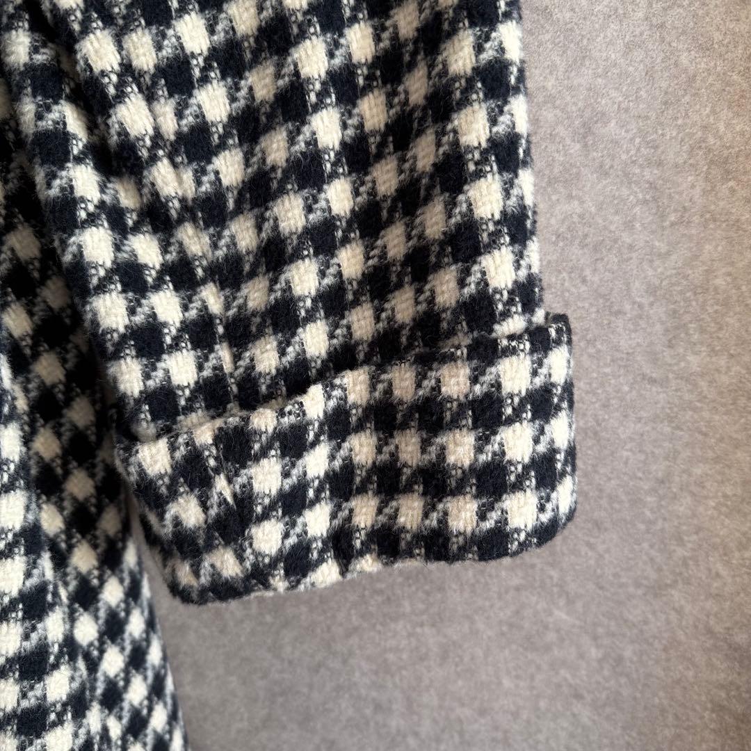 ヴィンテージ 千鳥格子カシゴラ混ウールコート ミンクファー Carat 希少