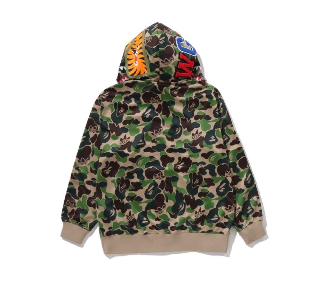 トップス S BAPE ADIDAS CAMO SHARK FULL ZIP HOODIE