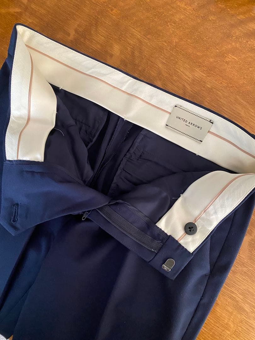 【美品】UNITED ARROWSネイビー ノーカラー ジャケット＆パンツ
