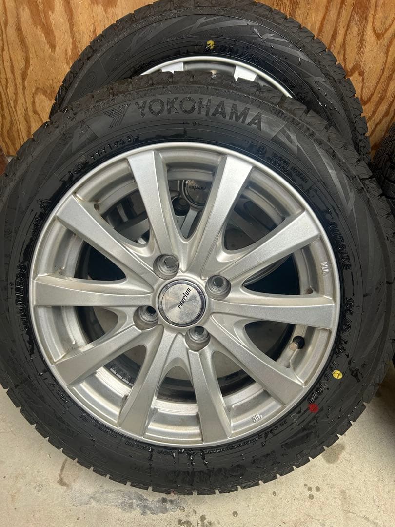 パッソ165/65R14 ヨコハマスタッドレス、アルミ、ナットセット　バリ溝