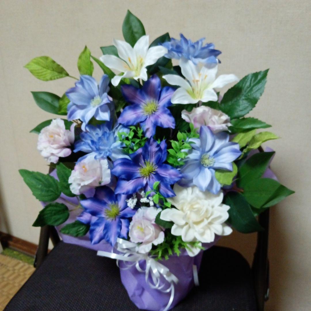 仏花、お供え花、クレマチス、ダリア、トルコキキョウお盆法事