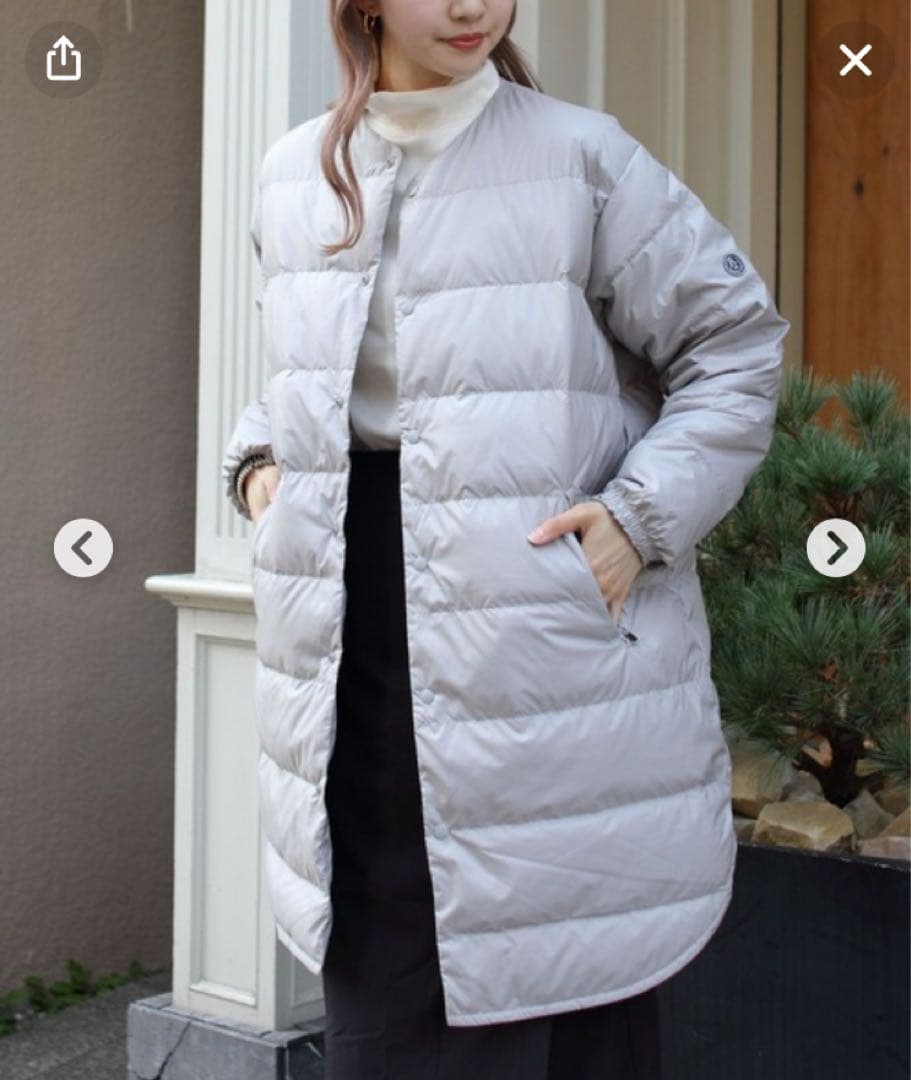 オーシバル　ロングダウンジャケット ライトグレー サイズ1 M