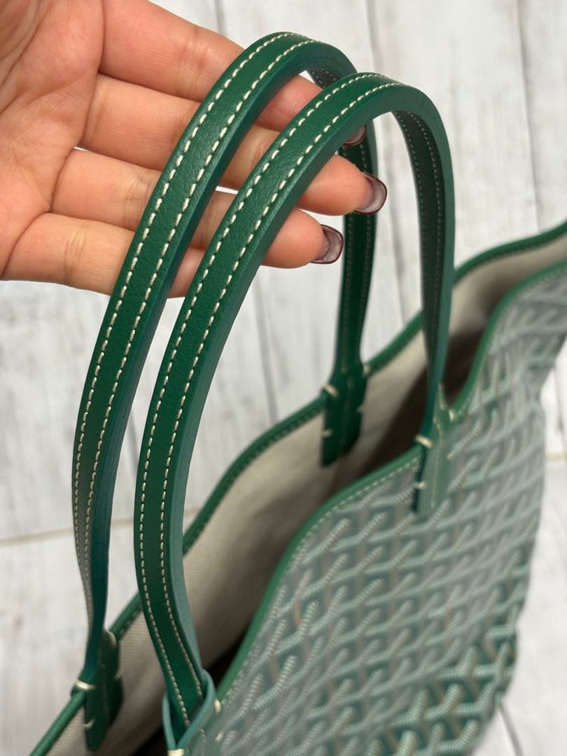 美品‼️ GOYARD ゴヤール　トートバッグ　サンルイPM　スヌーピー　グリーン
