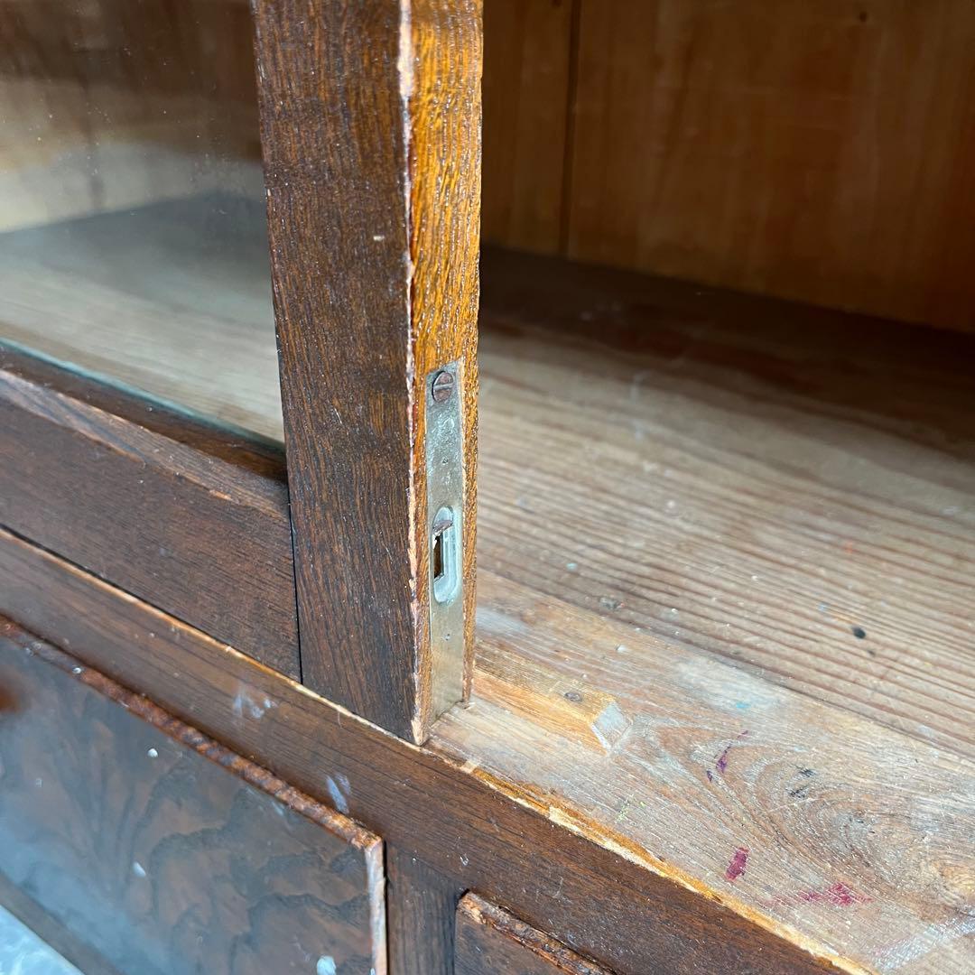 アンティーク ガラス 戸棚 チェスト キャビネット 飾り棚 昭和レトロ z459