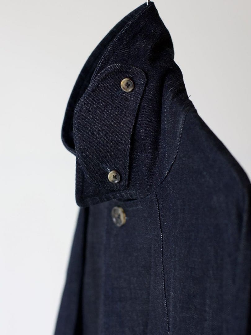 【美品】Sillage デニムロングコート　ワンウォッシュ　タイロッケンコート