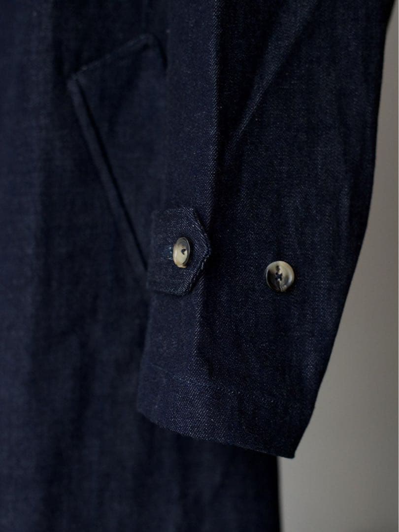 【美品】Sillage デニムロングコート　ワンウォッシュ　タイロッケンコート