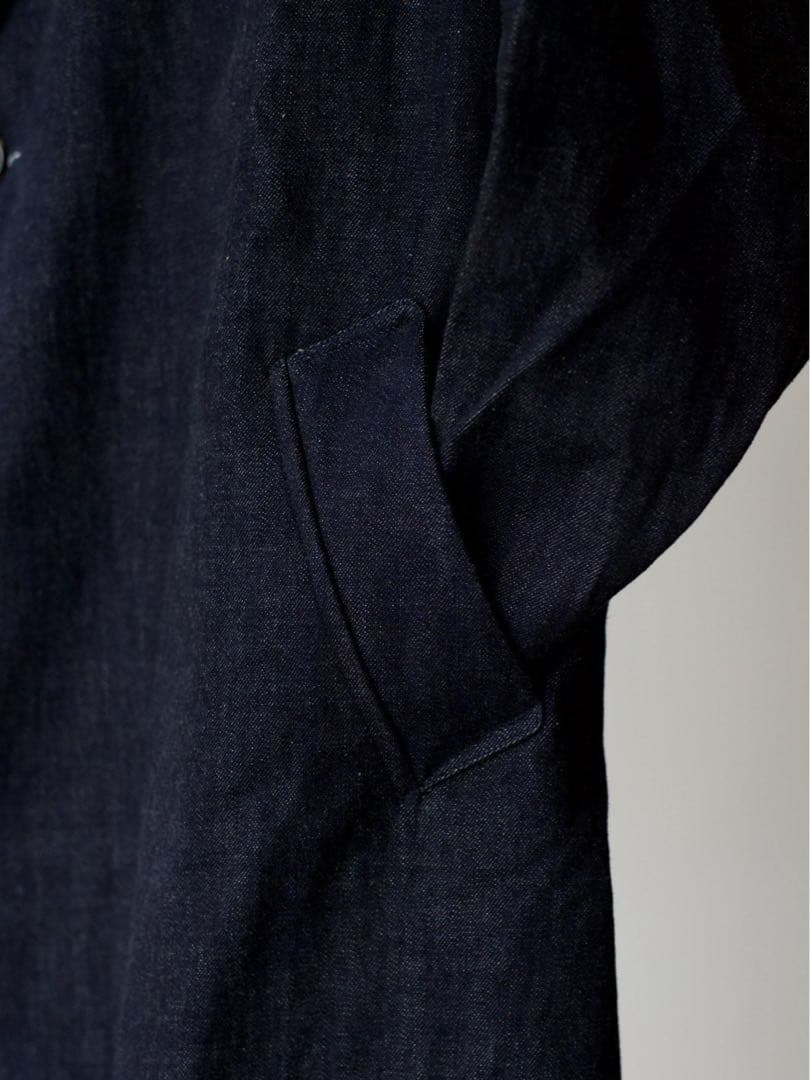 【美品】Sillage デニムロングコート　ワンウォッシュ　タイロッケンコート