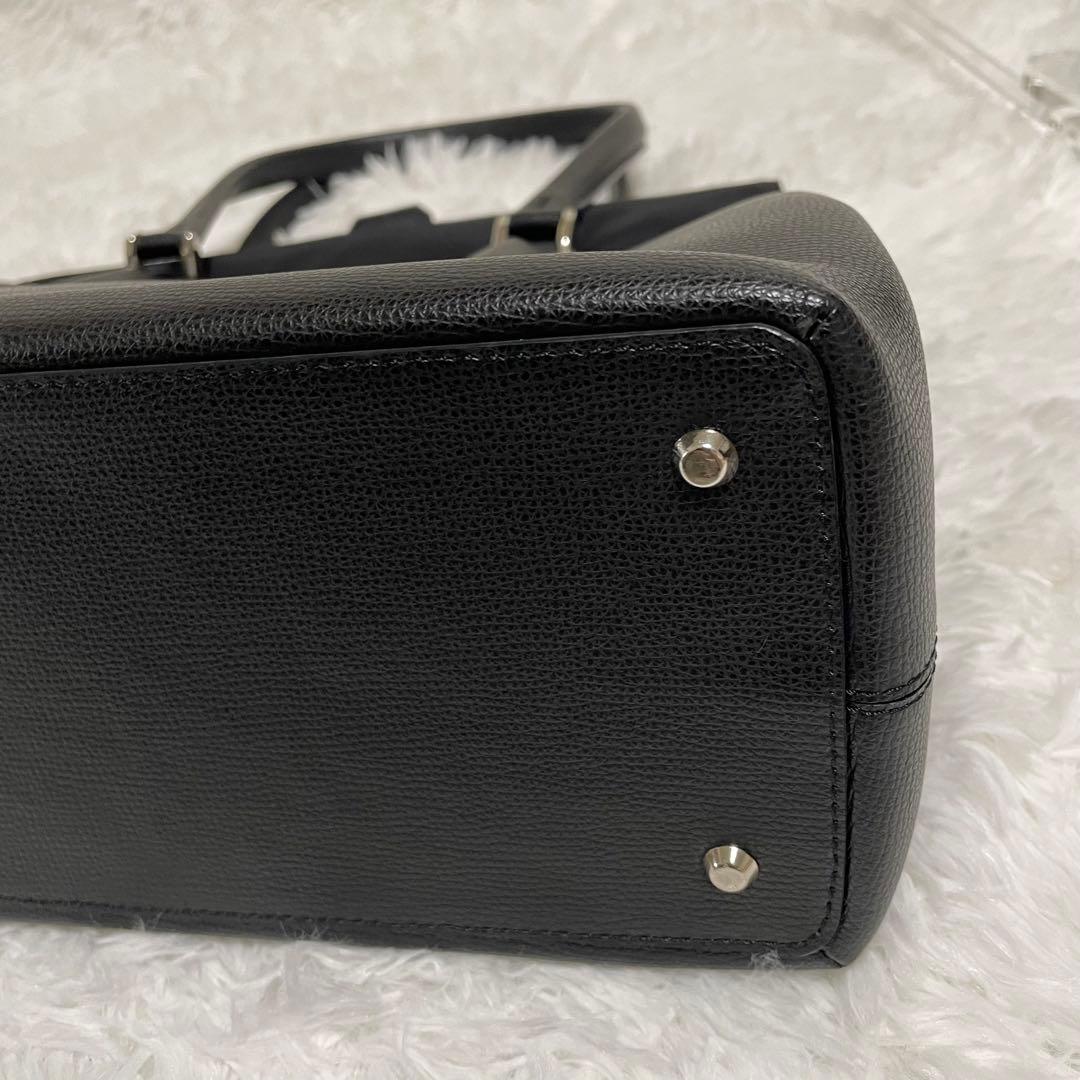 土屋鞄トートバッグ　ブラックレザーHINON ヒノン