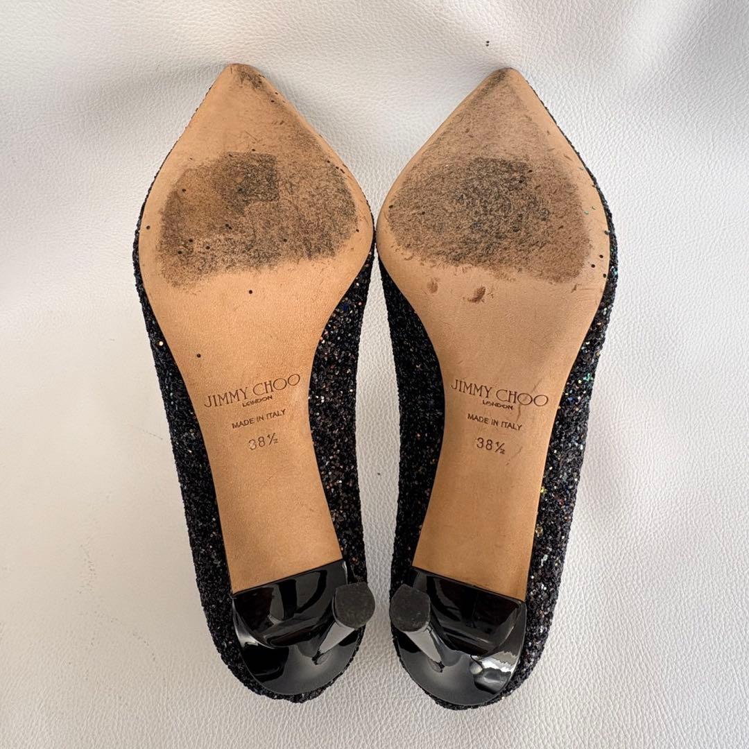ジミーチュウ ABEL アベル グリッター ラメ パンプス ポインテッドトゥ