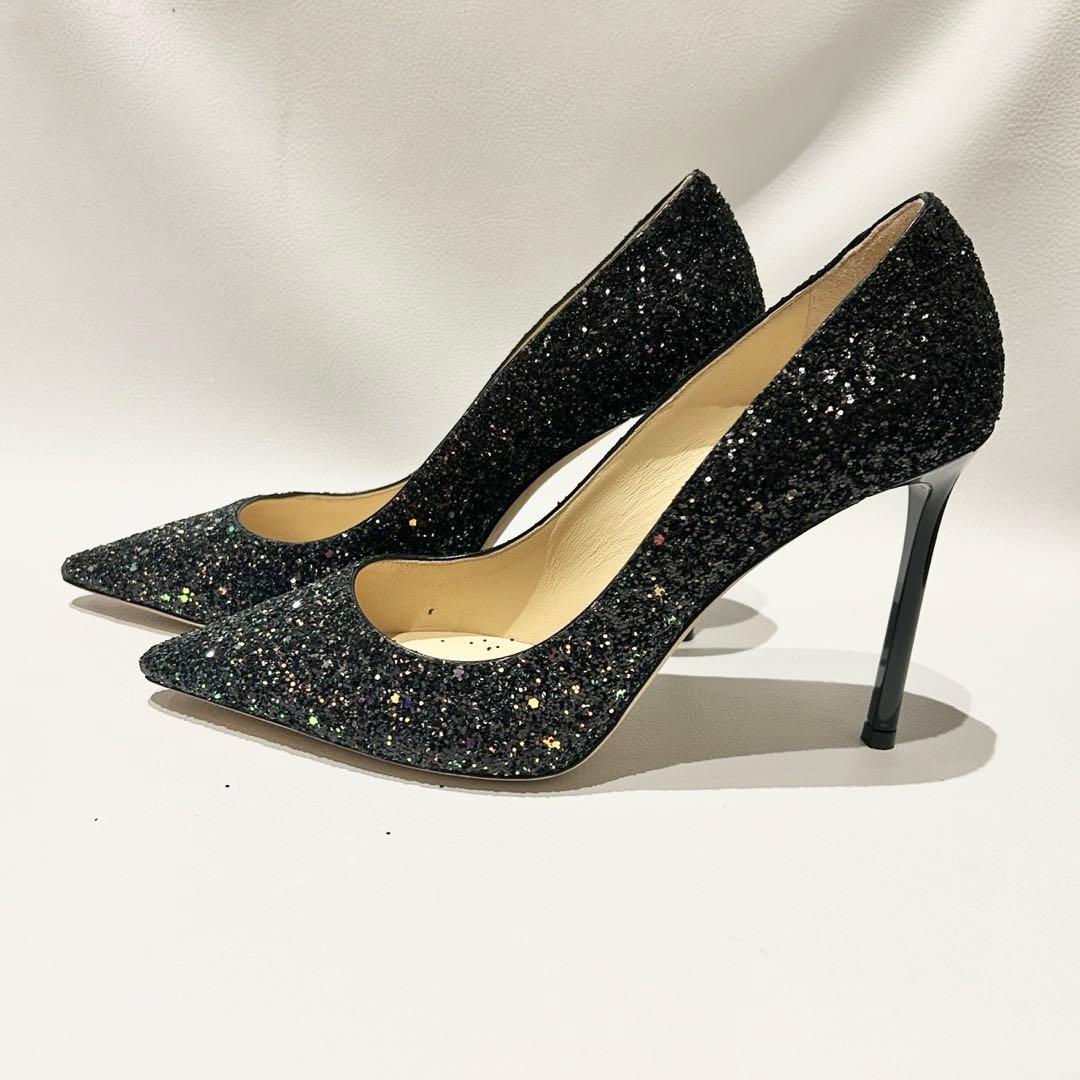 ジミーチュウ ABEL アベル グリッター ラメ パンプス ポインテッドトゥ