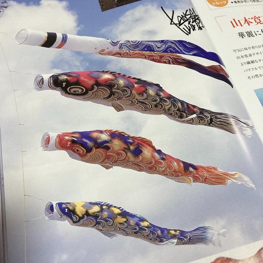SKO105-2 山本寛斎デザイン　鯉のぼり３m単品　かぜいろ３m 　赤鯉