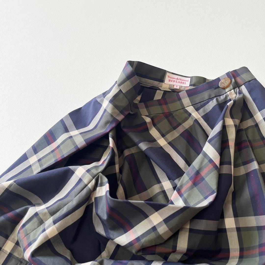 ▼美品✨ヴィヴィアンウエストウッド【1】変形スカート タータンチェック オーブ