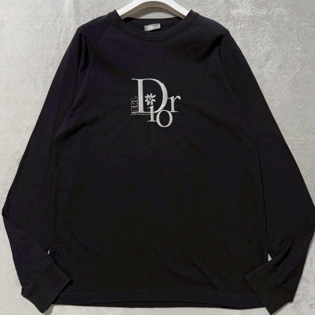 Christian Dior ERL ロゴ 立体刺繍 ロンT Mサイズ ブラック