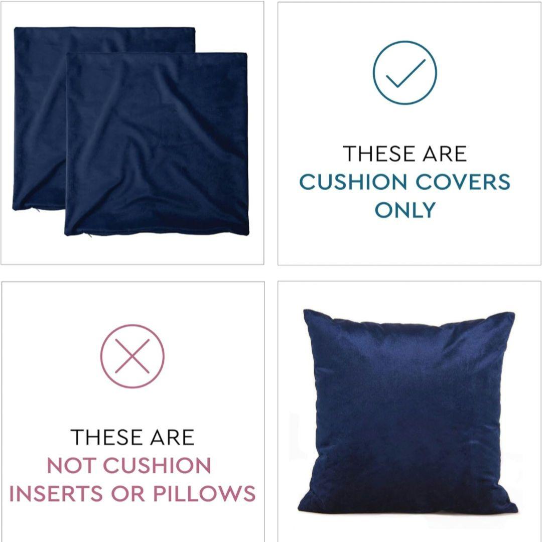 新商品⭐ ベルベット 装飾 枕カバー2個 ネイビーブルー 45x45㌢　枕カバー