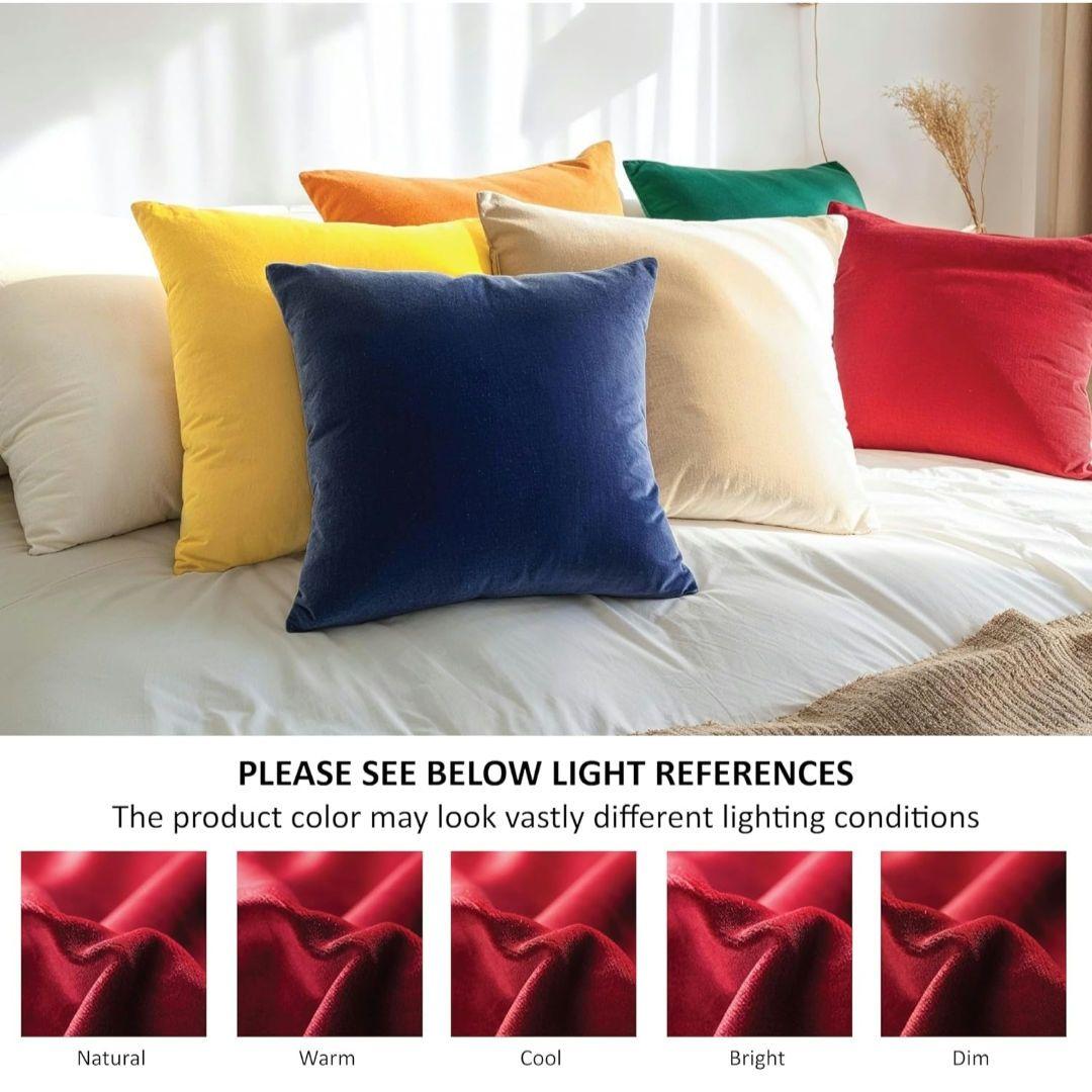 新商品⭐ ベルベット 装飾 枕カバー2個 ネイビーブルー 45x45㌢　枕カバー