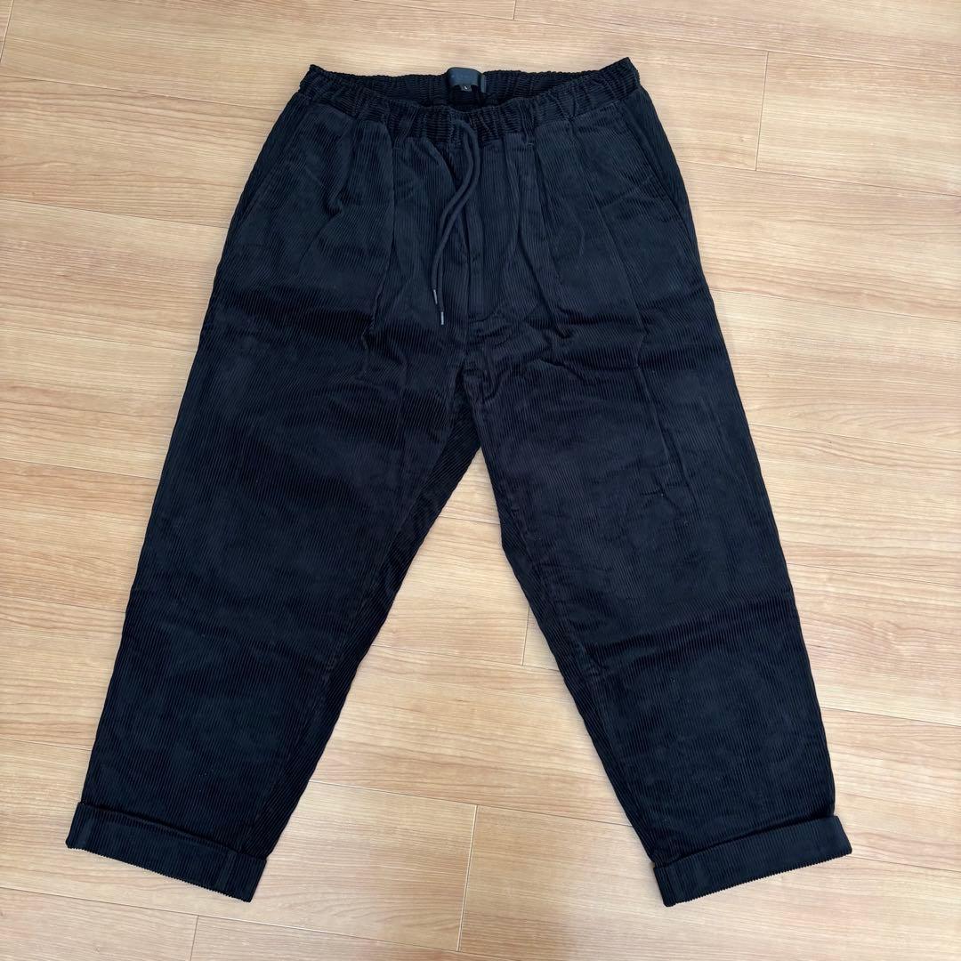 clumsy コーデュロイ 2タック パンツ ブラックL クラムジー